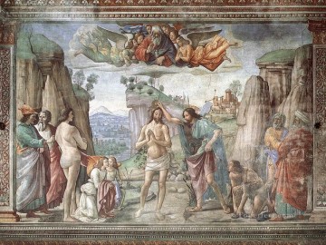 Baptême du Christ 1486 religieuse Domenico Ghirlandaio Peinture à l'huile